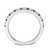 Thumbnail Image 2 of Previously Owned - Vera Wang Love Collection 0.12 CT. T.W. Diamond and Blue Sapphire Band in 14K White Gold