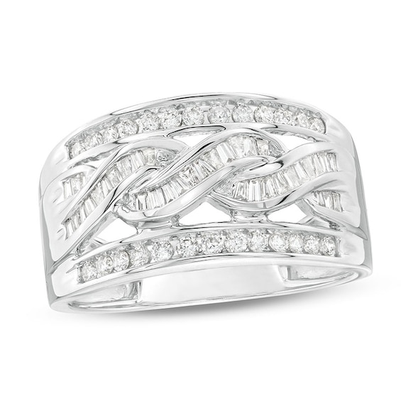 Previously Owned - 0.50 CT. T.W. Diamond Swirl Band in 10K White Gold