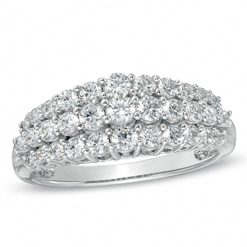 Previously Owned - 1.00 CT. T.W. Diamond Triple Row Anniversary Ring in 10K White Gold|Peoples Jewellers
