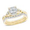 Thumbnail Image 0 of Previously Owned - 0.33 CT. T.W. Quad Diamond Frame Bridal Set in 10K Gold