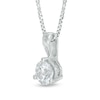 Thumbnail Image 1 of Previously Owned - 0.30 CT.  Diamond Solitaire Pendant in 14K White Gold (I/I2) - 17"