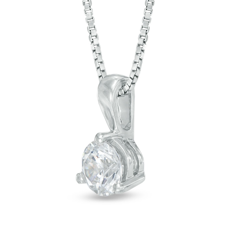 Previously Owned - 0.30 CT.  Diamond Solitaire Pendant in 14K White Gold (I/I2) - 17"|Peoples Jewellers