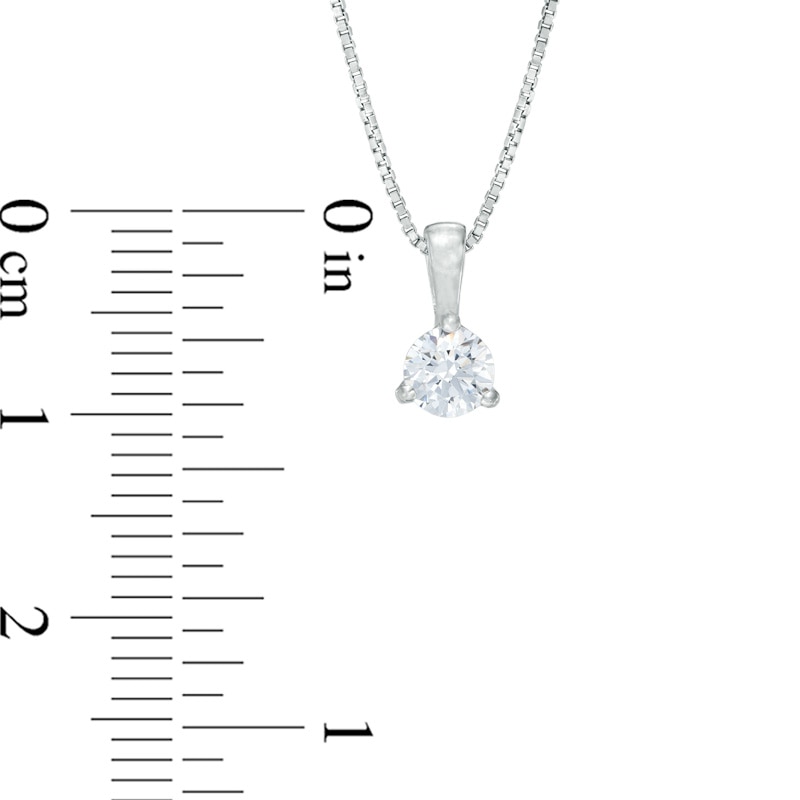 Previously Owned - 0.30 CT.  Diamond Solitaire Pendant in 14K White Gold (I/I2) - 17"
