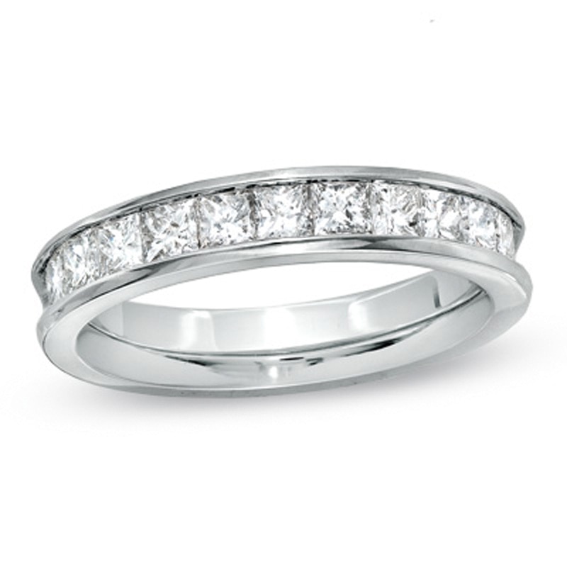 Previously Owned - 0.99 CT. T.W. Princess-Cut Diamond Wedding Band in 14K White Gold|Peoples Jewellers