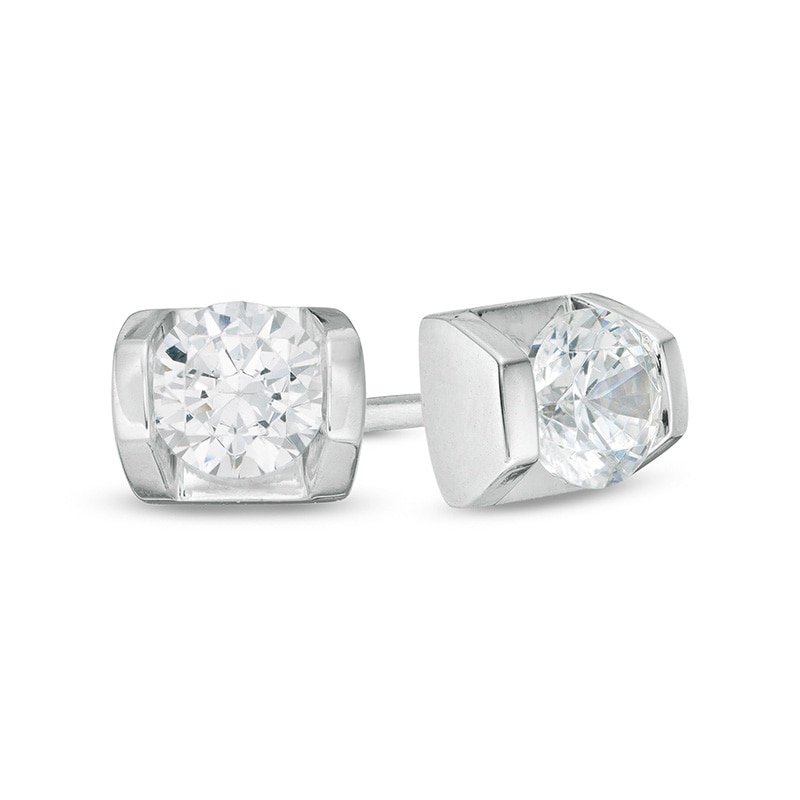 Previously Owned - 0.50 CT. T.W.  Diamond Solitaire Stud Earrings in 14K White Gold (I/I1)