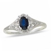 Thumbnail Image 0 of Previously Owned - Oval Blue Sapphire Filigree Ring in 10K White Gold with Diamond Accents