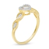 Thumbnail Image 1 of Previously Owned - 0.10 CT. T.W. Diamond Heart-Shaped Frame Twist Promise Ring in 10K Gold