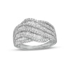 Thumbnail Image 0 of Previously Owned - 1.03 CT. T.W. Diamond Multi-Row Wave Ring in 10K White Gold