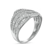 Thumbnail Image 2 of Previously Owned - 1.03 CT. T.W. Diamond Multi-Row Wave Ring in 10K White Gold