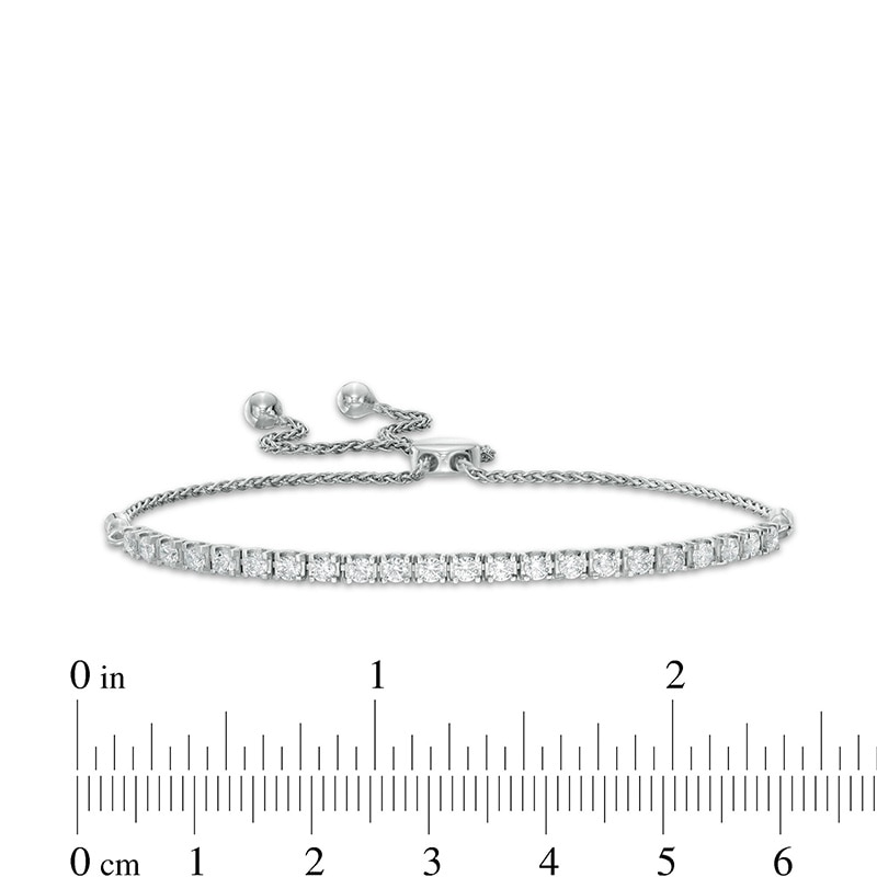 Previously Owned - 0.95 CT. T.W. Lab-Created Diamond Tennis Bolo Bracelet in 14K White Gold (F/SI2) - 9.0"