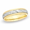 Previously Owned - Men's 6.0mm Windmill Wedding Band in 14K Two-Tone Gold - Size 10