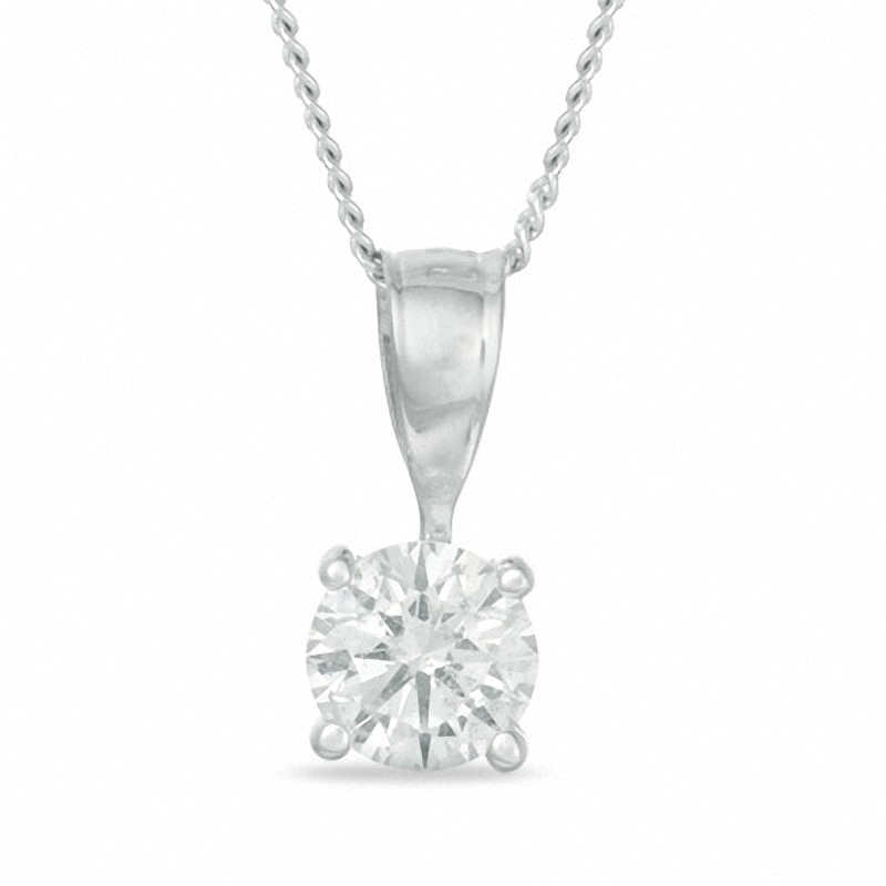 Previously Owned - 0.40 CT. Diamond Solitaire Pendant in 14K White Gold (J/I3)|Peoples Jewellers