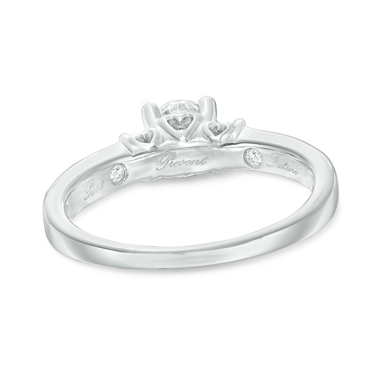 Previously Owned - 0.50 CT. T.W. Diamond Past Present Future® Engagement Ring in 14K White Gold (I-J/I2)