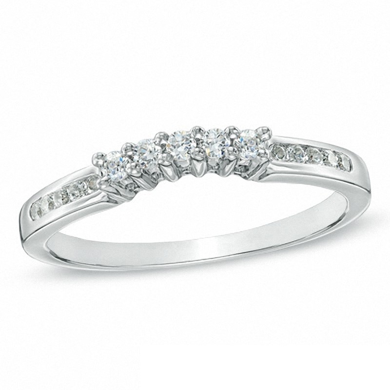 Main Image 1 of Previously Owned - 0.20 CT. T.W. Diamond Wedding Band in 14K White Gold