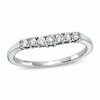 Thumbnail Image 1 of Previously Owned - Ladies' 0.25 CT. T.W. Diamond Contour Wedding Band in 14K White Gold