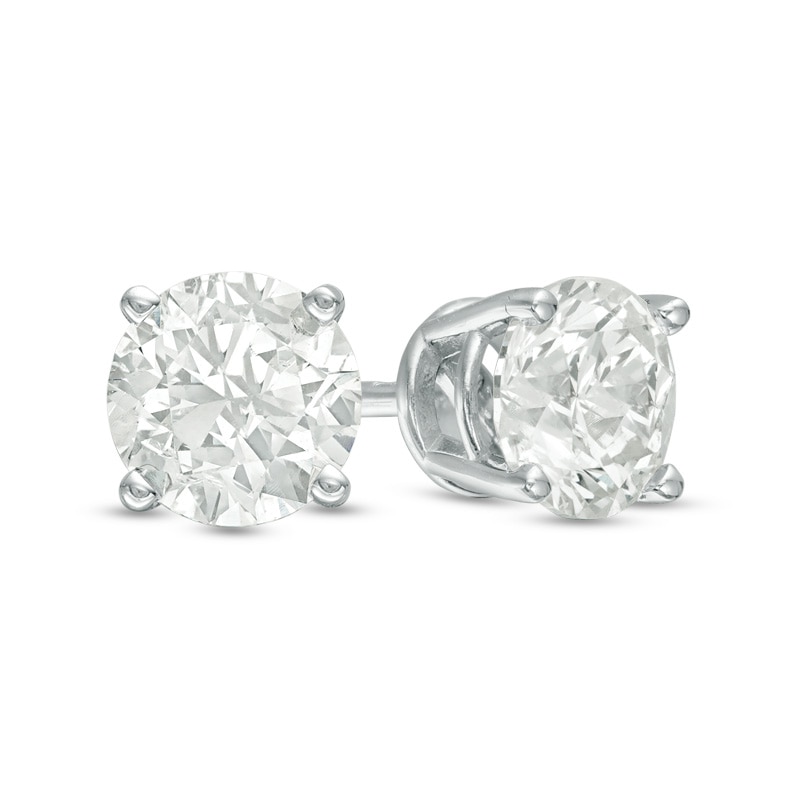 Previously Owned - 3.00 CT. T.W. Diamond Solitaire Stud Earrings in 14K White Gold (J/I3)|Peoples Jewellers