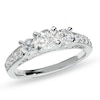 Previously Owned - 1.20 CT. T.W. Diamond Past Present Future® Ring in 14K White Gold