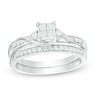 Previously Owned - 0.33 CT. T.W. Quad Diamond Bridal Set in 10K White Gold