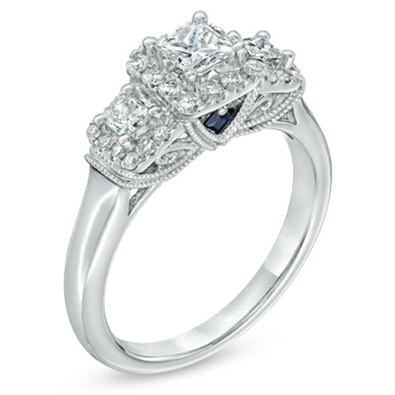 Main Image 2 of Previously Owned - Vera Wang Love Collection 0.70 CT. T.W. Diamond Three Stone Engagement Ring in 14K White Gold