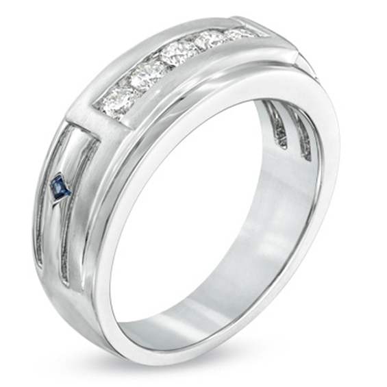 Previously Owned - Vera Wang Love Collection Men's 0.45 CT. T.W. Diamond Wedding Band in 14K White Gold