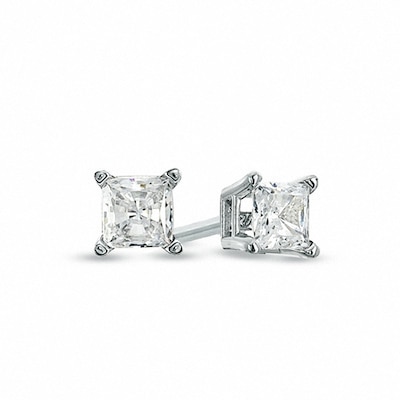 Previously Owned - Celebration  Grand™ 0.50 CT. T.W. Princess-Cut Diamond Solitaire Earrings in 14K White Gold