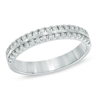 Previously Owned - 0.25 CT. T.W. Diamond Edge Anniversary Band in 14K White Gold