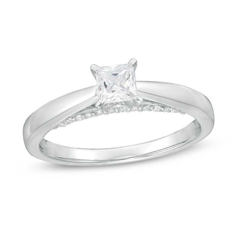 Previously Owned - Celebration Canadian Ideal 0.50 CT. Princess-Cut Diamond Solitaire Engagement Ring in 14K White Gold|Peoples Jewellers