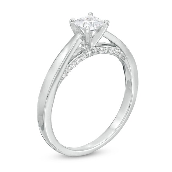 Previously Owned -  0.50 CT. Princess-Cut Diamond Solitaire Engagement Ring in 14K White Gold