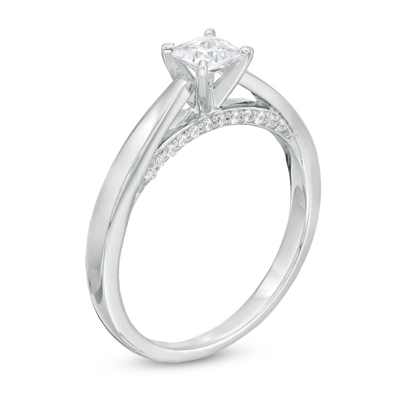 Previously Owned -  0.50 CT. Princess-Cut Diamond Solitaire Engagement Ring in 14K White Gold|Peoples Jewellers