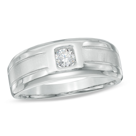 Previously Owned - Men's 0.23 CT. Diamond Solitaire Ring in 10K White Gold