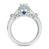 Previously Owned - Vera Wang Love Collection 0.58 CT. T.W. Pear-Shaped Diamond and Blue Sapphire Ring in 14K White Gold