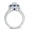 Thumbnail Image 2 of Previously Owned - Vera Wang Love Collection 1.17 CT. T.W. Diamond and Blue Sapphire Frame Ring in 14K White Gold