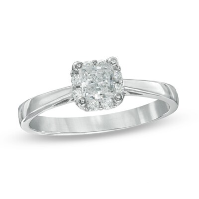 Previously Owned - 0.50 CT. T.W. Princess-Cut Diamond Engagement Ring in 14K White Gold (I/I1)