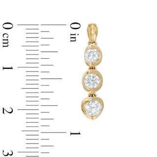 Previously Owned - 0.50 CT. T.W.  Diamond Linear Three Stone Drop Earrings in 14K Gold (I/I2)