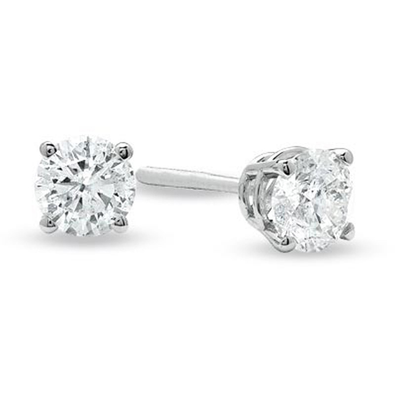 Main Image 1 of Previously Owned - Celebration Lux® 0.70 CT. T.W. Diamond Earrings in 14K White Gold (I/SI2)