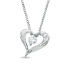 Thumbnail Image 0 of Previously Owned - 0.10 CT.  Diamond Solitaire Heart Pendant in 14K White Gold (I/I2) - 17"