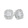 Thumbnail Image 0 of Previously Owned - 0.40 CT. T.W. Princess-Cut Diamond Frame Stud Earrings in 14K White Gold (I/I2)