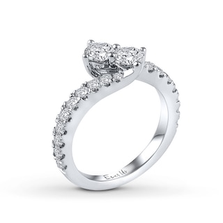 Previously Owned - Ever US™ 2.00 CT. T.W. Two-Stone Diamond Bypass Ring in 14K White Gold (I/SI2)