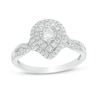 Thumbnail Image 0 of Previously Owned - 0.45 CT. T.W. Diamond Double Pear-Shaped Twist Engagement Ring in 10K White Gold