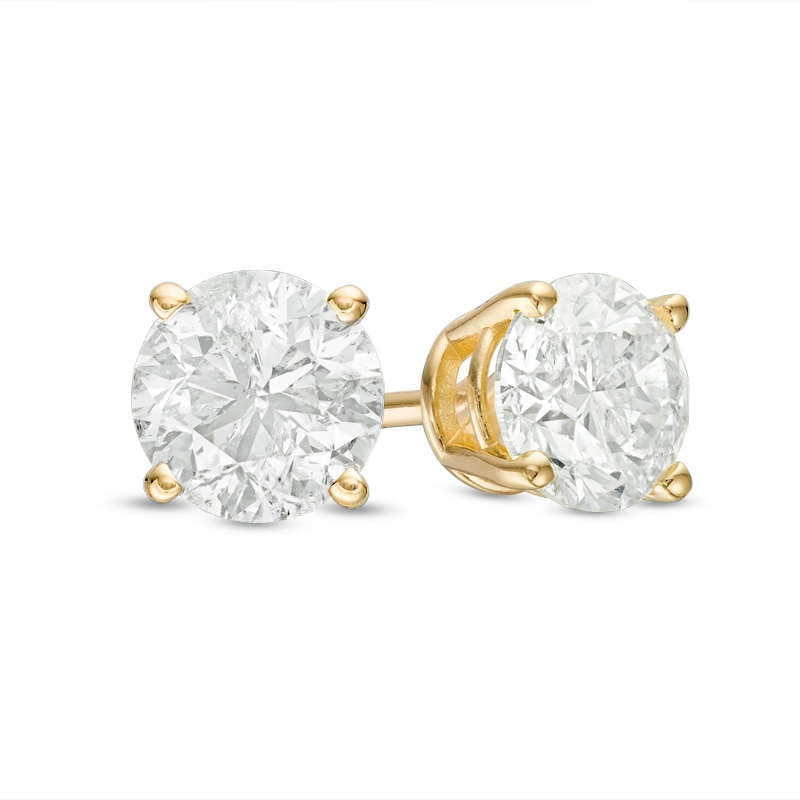 Main Image 1 of Previously Owned - 0.20 CT. T.W. Diamond Solitaire Stud Earrings in 14K Gold