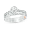 Previously Owned - Perfect Fit 0.50 CT. T.W. Diamond Frame Interlocking Bridal Set in 10K White Gold