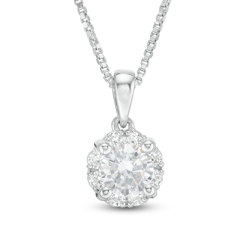 Main Image 1 of Previously Owned - 0.50 CT. T.W.  Diamond Frame Pendant in 14K White Gold (I/I2)