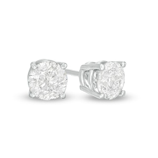 Previously Owned - 0.58 CT. T.W.  Diamond Solitaire Stud Earrings in 10K White Gold (I/I3)