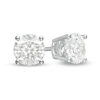 Previously Owned - 1.00 CT. T.W. Diamond Solitaire Stud Earrings in 10K White Gold