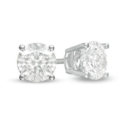 Previously Owned - 1.00 CT. T.W. Diamond Solitaire Stud Earrings in 10K White Gold