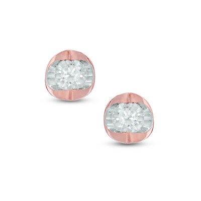 Previously Owned - 0.20 CT. T.W. Diamond Solitaire Stud Earrings in 14K Rose Gold (I/I2)