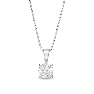 Previously Owned - 0.58 CT.  Diamond Solitaire Pendant in 10K White Gold (I/I3)