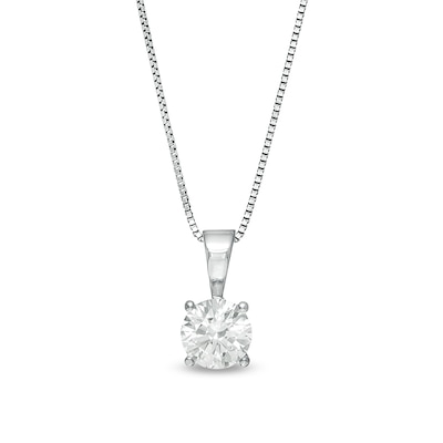 Previously Owned - 0.58 CT.  Diamond Solitaire Pendant in 10K White Gold (I/I3)