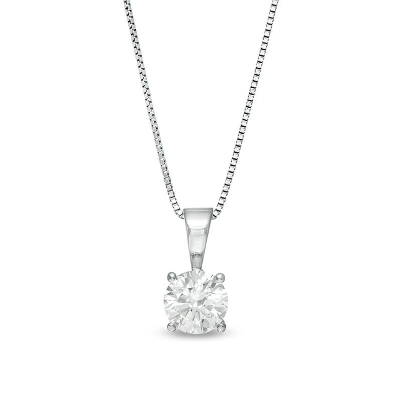 Previously Owned - 0.58 CT.  Diamond Solitaire Pendant in 10K White Gold (I/I3)