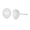 Thumbnail Image 0 of Previously Owned - 1.45 CT. T.W. Oval Diamond Frame Stud Earrings in 14K White Gold (I/SI2)